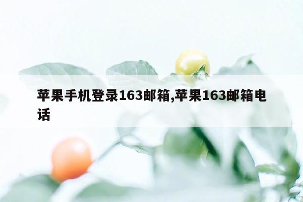 苹果手机登录163邮箱,苹果163邮箱电话