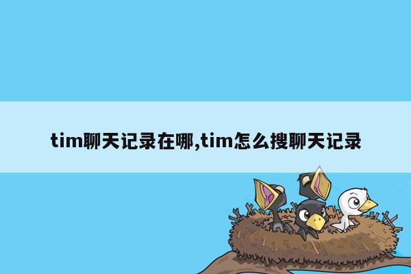 tim聊天记录在哪,tim怎么搜聊天记录