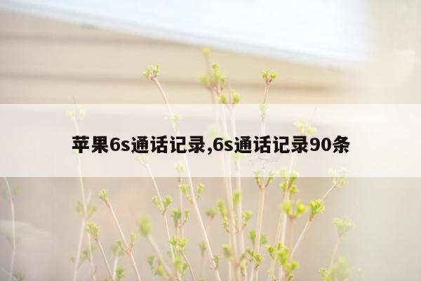 苹果6s通话记录,6s通话记录90条