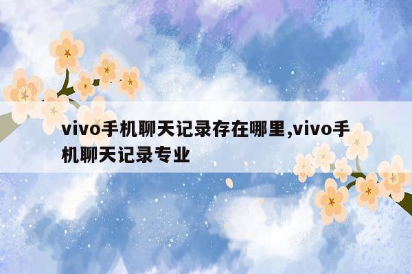 vivo手机聊天记录存在哪里,vivo手机聊天记录专业