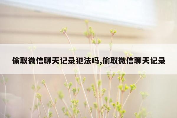 偷取微信聊天记录犯法吗,偷取微信聊天记录