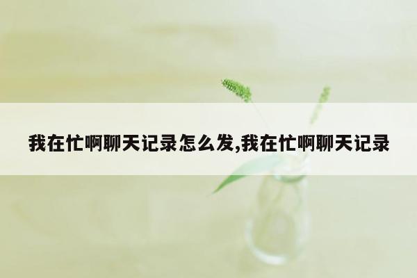 我在忙啊聊天记录怎么发,我在忙啊聊天记录