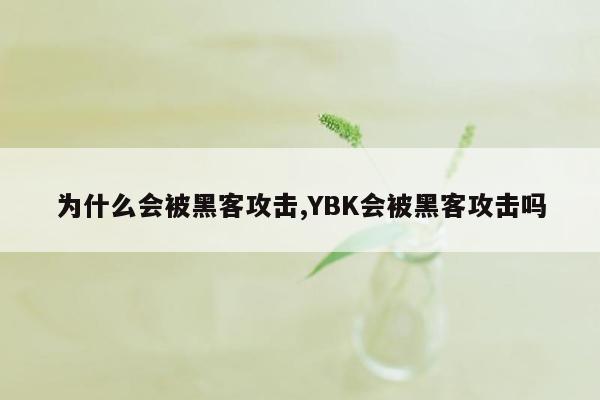 为什么会被黑客攻击,YBK会被黑客攻击吗