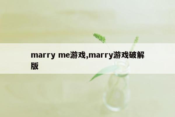 marry me游戏,marry游戏破解版