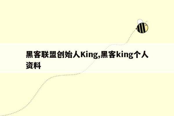 黑客联盟创始人King,黑客king个人资料