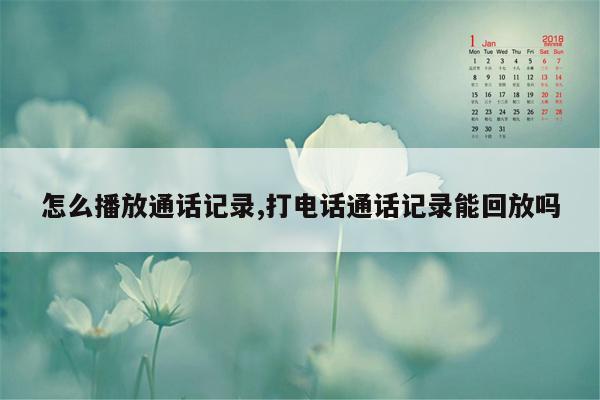 怎么播放通话记录,打电话通话记录能回放吗