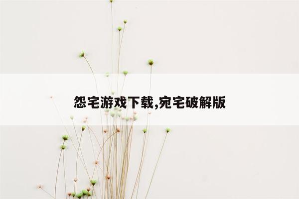 怨宅游戏下载,宛宅破解版