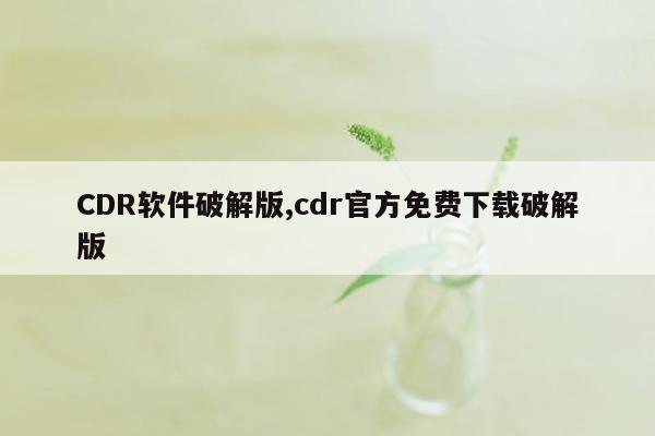 CDR软件破解版,cdr官方免费下载破解版