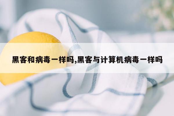 黑客和病毒一样吗,黑客与计算机病毒一样吗