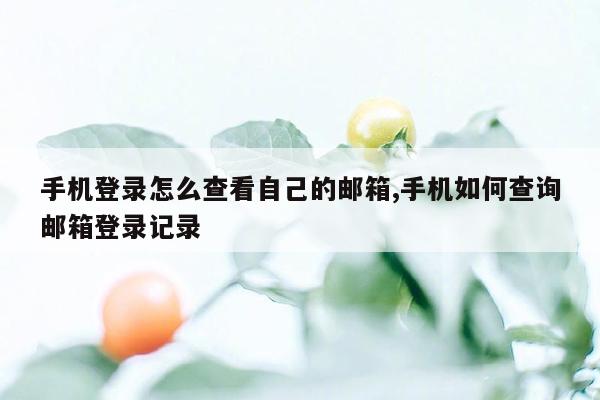 手机登录怎么查看自己的邮箱,手机如何查询邮箱登录记录