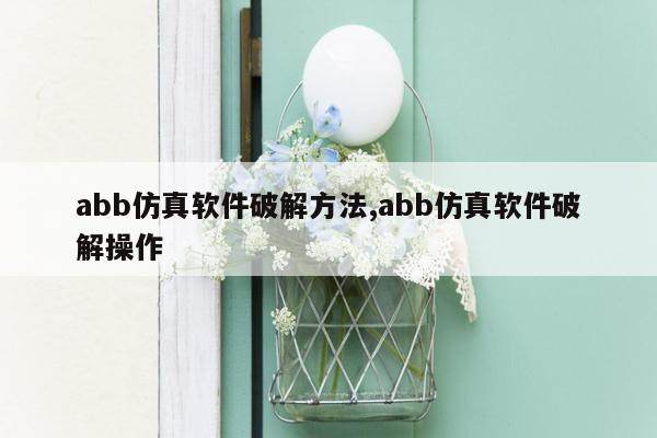 abb仿真软件破解方法,abb仿真软件破解操作