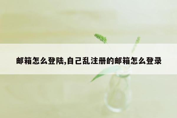 邮箱怎么登陆,自己乱注册的邮箱怎么登录