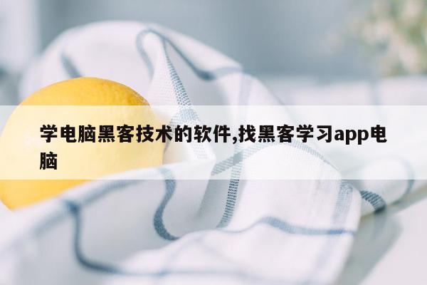 学电脑黑客技术的软件,找黑客学习app电脑