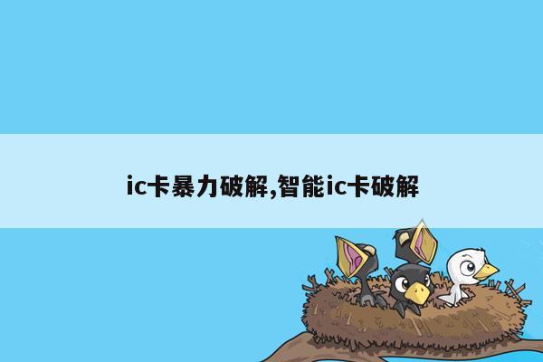 ic卡暴力破解,智能ic卡破解