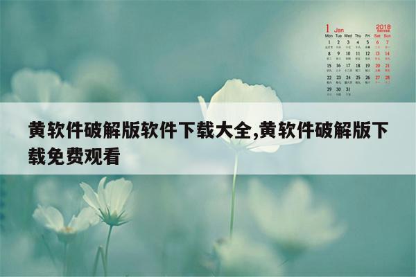 黄软件破解版软件下载大全,黄软件破解版下载免费观看