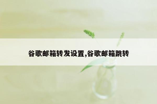 谷歌邮箱转发设置,谷歌邮箱跳转