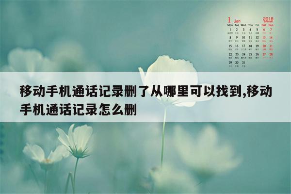 移动手机通话记录删了从哪里可以找到,移动手机通话记录怎么删