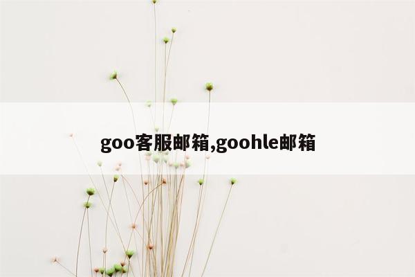 goo客服邮箱,goohle邮箱