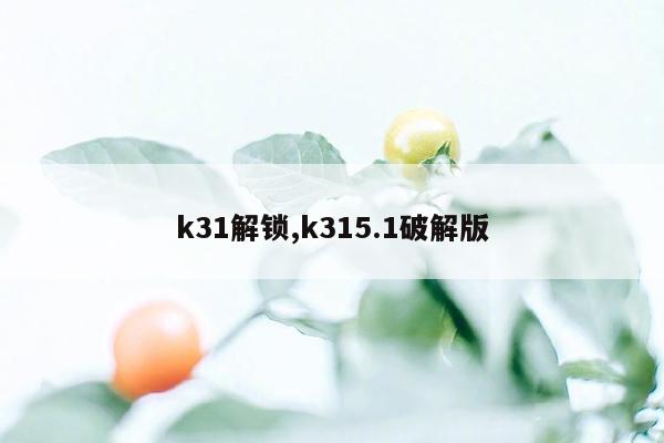 k31解锁,k315.1破解版