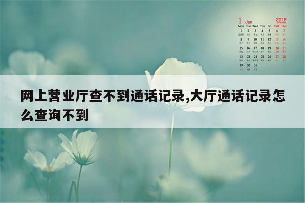 网上营业厅查不到通话记录,大厅通话记录怎么查询不到