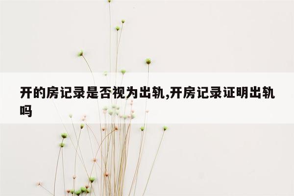 开的房记录是否视为出轨,开房记录证明出轨吗