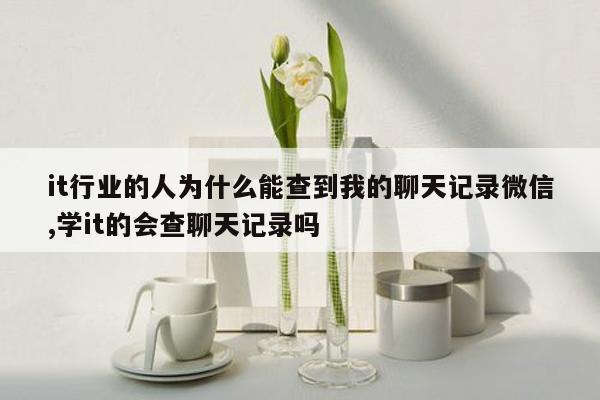 it行业的人为什么能查到我的聊天记录微信,学it的会查聊天记录吗