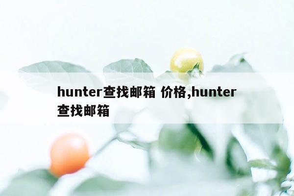 hunter查找邮箱 价格,hunter查找邮箱