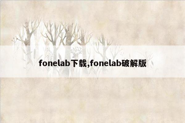 fonelab下载,fonelab破解版