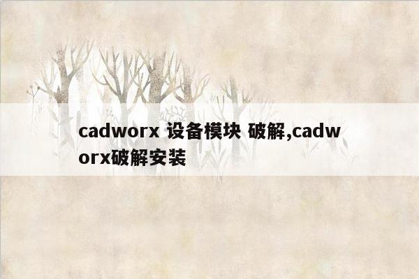 cadworx 设备模块 破解,cadworx破解安装