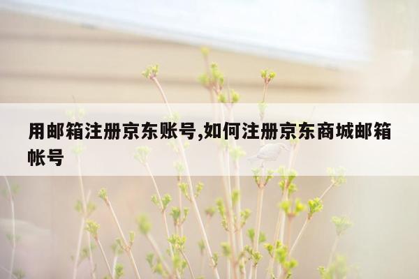 用邮箱注册京东账号,如何注册京东商城邮箱帐号