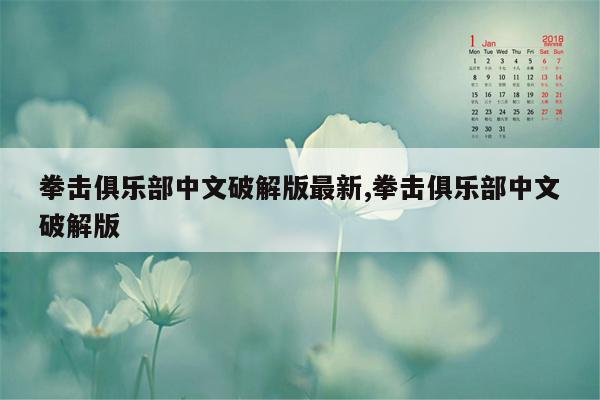 拳击俱乐部中文破解版最新,拳击俱乐部中文破解版