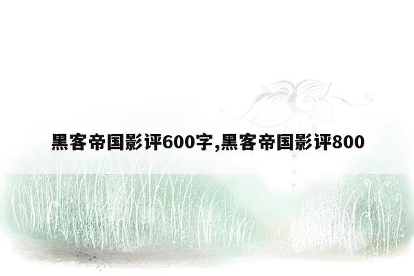 黑客帝国影评600字,黑客帝国影评800