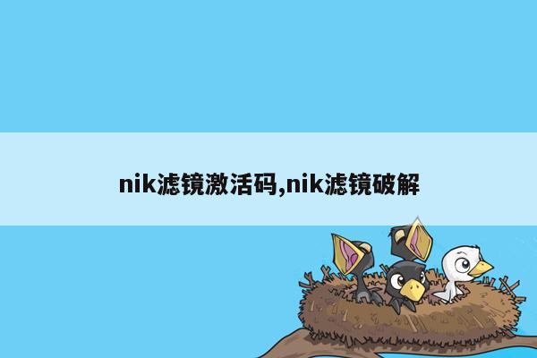 nik滤镜激活码,nik滤镜破解