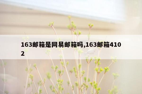 163邮箱是网易邮箱吗,163邮箱4102