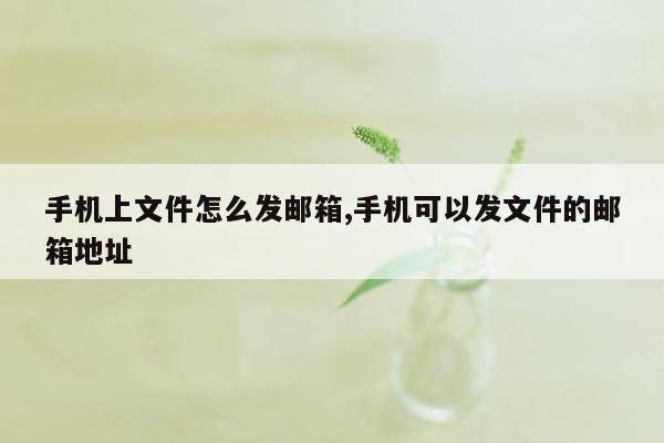 手机上文件怎么发邮箱,手机可以发文件的邮箱地址