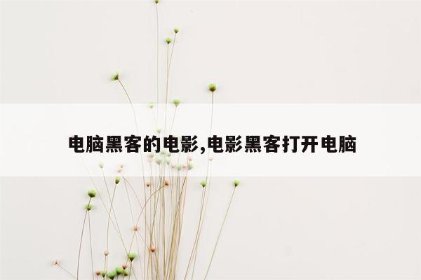 电脑黑客的电影,电影黑客打开电脑