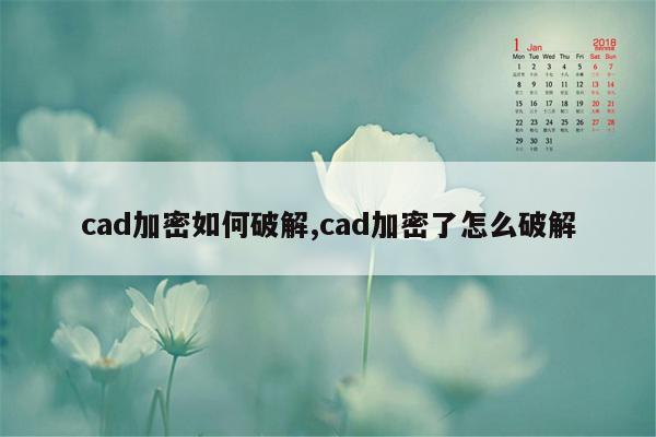 cad加密如何破解,cad加密了怎么破解