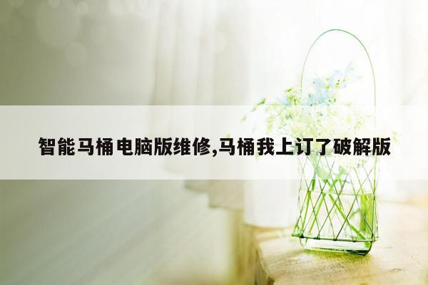 智能马桶电脑版维修,马桶我上订了破解版