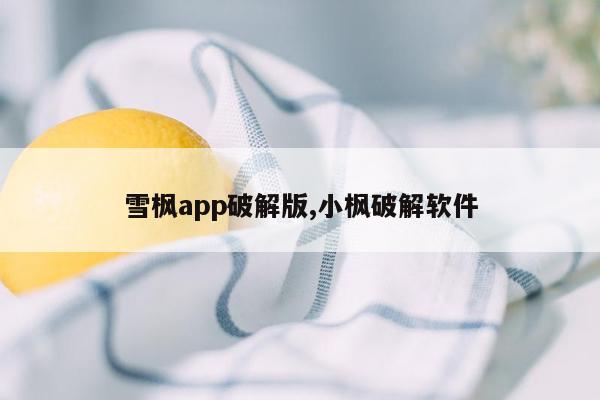 雪枫app破解版,小枫破解软件