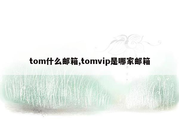 tom什么邮箱,tomvip是哪家邮箱