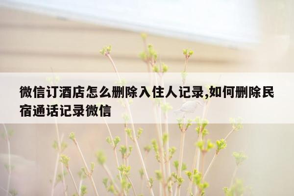 微信订酒店怎么删除入住人记录,如何删除民宿通话记录微信