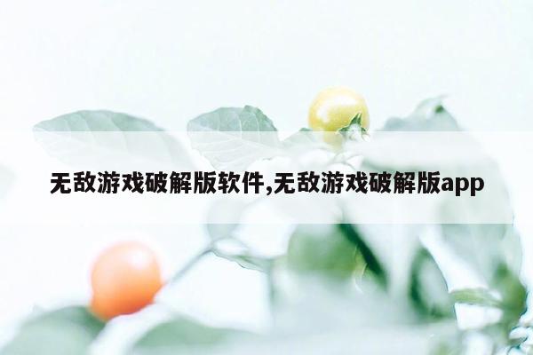 无敌游戏破解版软件,无敌游戏破解版app