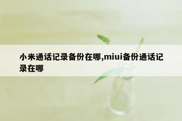 小米通话记录备份在哪,miui备份通话记录在哪