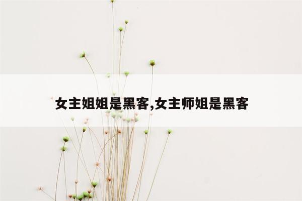 女主姐姐是黑客,女主师姐是黑客