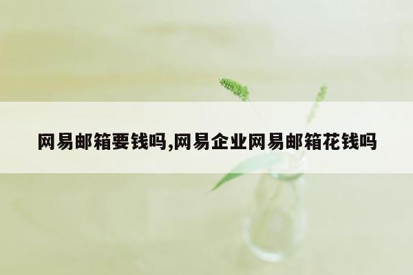 网易邮箱要钱吗,网易企业网易邮箱花钱吗