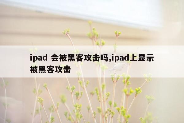 ipad 会被黑客攻击吗,ipad上显示被黑客攻击