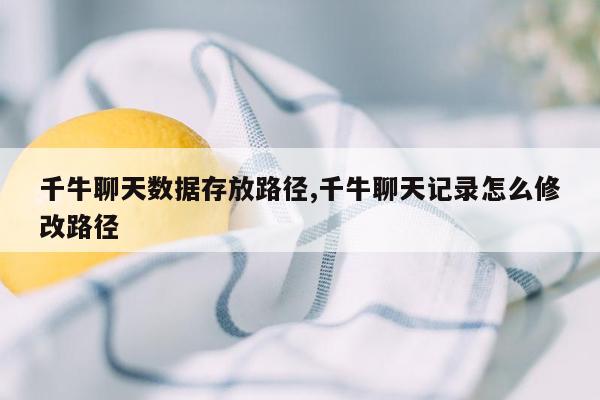 千牛聊天数据存放路径,千牛聊天记录怎么修改路径