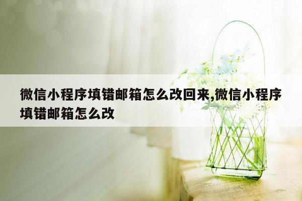 微信小程序填错邮箱怎么改回来,微信小程序填错邮箱怎么改