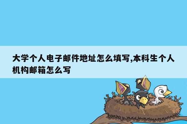 大学个人电子邮件地址怎么填写,本科生个人机构邮箱怎么写