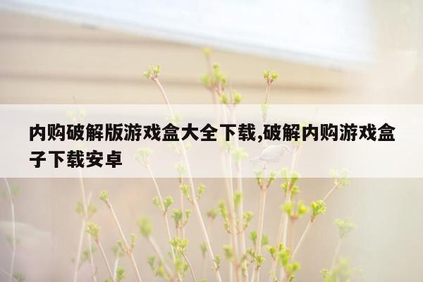 内购破解版游戏盒大全下载,破解内购游戏盒子下载安卓